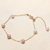 Natural Colorful Pearl Bracelet Women, Freshwater Round Pearl Bracelet