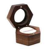 Vintage Wood Ring Storage Box Neat Gift Case