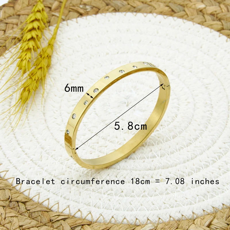 Curvy Zircon Bracelet Stainless Steel Love Jewelry For Women