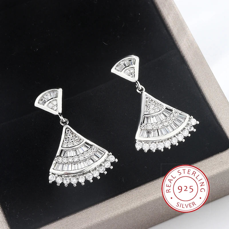 Zircon Earrings Triangle Zircon High Anniversary Gift