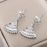 Zircon Earrings Triangle Zircon High Anniversary Gift