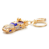 Enamel Red Rhinestone Roadster Key Chain Holder for Women Men