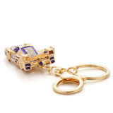 Enamel Red Rhinestone Roadster Key Chain Holder for Women Men