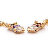 Enamel Red Rhinestone Roadster Key Chain Holder for Women Men
