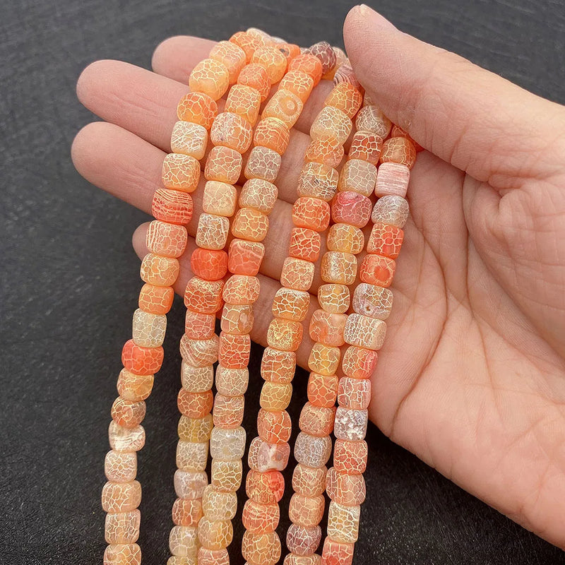 Square Agate Stone Beads for DIY Jewelry Making 6 8 10mm