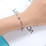 Stainless Steel Daisy Top Box Chain Bracelet Gift Jewelry