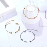 Stainless Steel Daisy Top Box Chain Bracelet Gift Jewelry