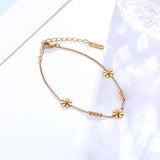 Stainless Steel Daisy Top Box Chain Bracelet Gift Jewelry