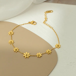 Stainless Steel 7 Daisy Anklet Top Anklet for Women - Gift Jewelry