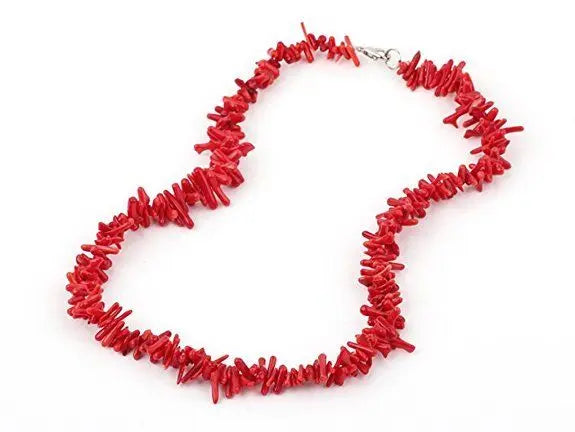 Strand Red Coral Necklace with Lobster Claw Clasp Length 46cm