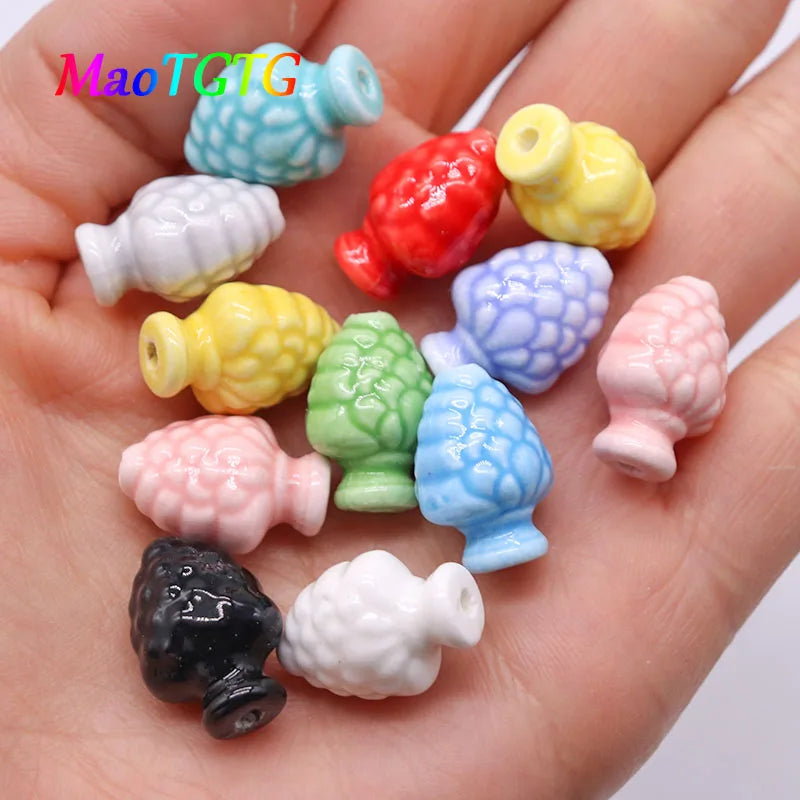 Strawberry Shape Ceramic Beads For Jewelry Making Necklace Bracelet 19X13mm
