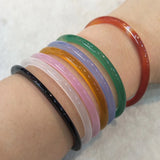Thin Jade Bangle Natural Agate Jade Lucky Bangle Sweet Girl's Gift