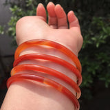 Thin Jade Bangle Natural Agate Jade Lucky Bangle Sweet Girl's Gift