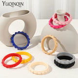 Colorful Geometric Charms Bangle Bracelet Acrylic Resin Cuff for Women