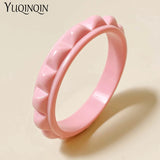 Colorful Geometric Charms Bangle Bracelet Acrylic Resin Cuff for Women