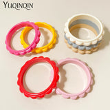 Colorful Geometric Charms Bangle Bracelet Acrylic Resin Cuff for Women