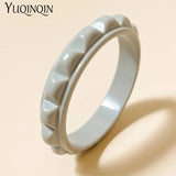 Colorful Geometric Charms Bangle Bracelet Acrylic Resin Cuff for Women