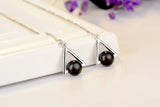 925 Silver Triangle Geometric Crystal Tassel Dangle Earrings