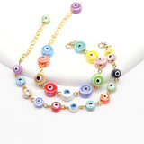 Multicolor Evil Eye Ceramic Bead Bracelet