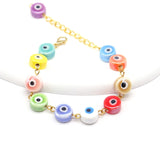 Multicolor Evil Eye Ceramic Bead Bracelet