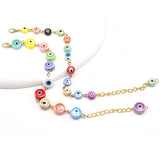 Multicolor Evil Eye Ceramic Bead Bracelet