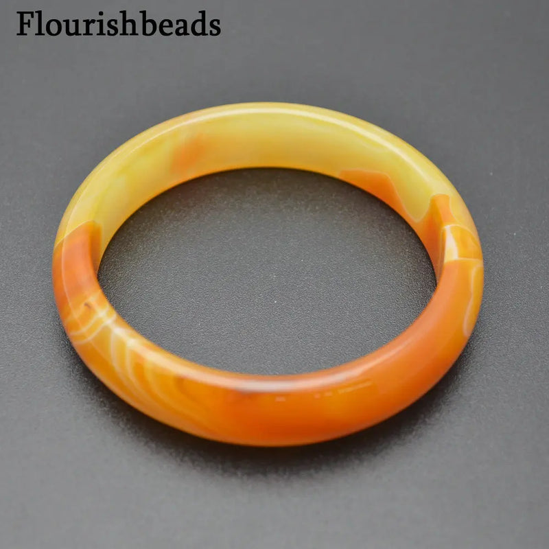 Veins Brown Coffee Agate Stone Bangle Woman Jewelry