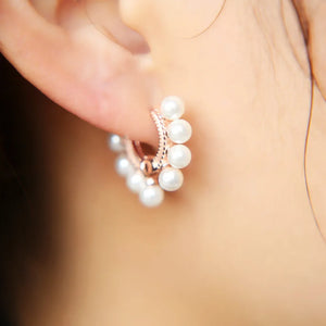 925 Sterling Silver Pearl Hoop Earring for Special Wedding Girl