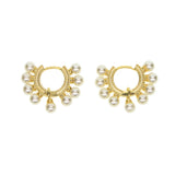 925 Sterling Silver Pearl Hoop Earring for Special Wedding Girl
