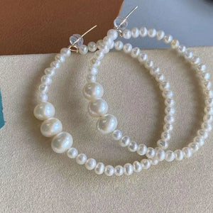 925 Sterling Silver Freshwater Pearl Womens Earrings For Gift / Party