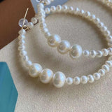 925 Sterling Silver Freshwater Pearl Womens Earrings For Gift / Party
