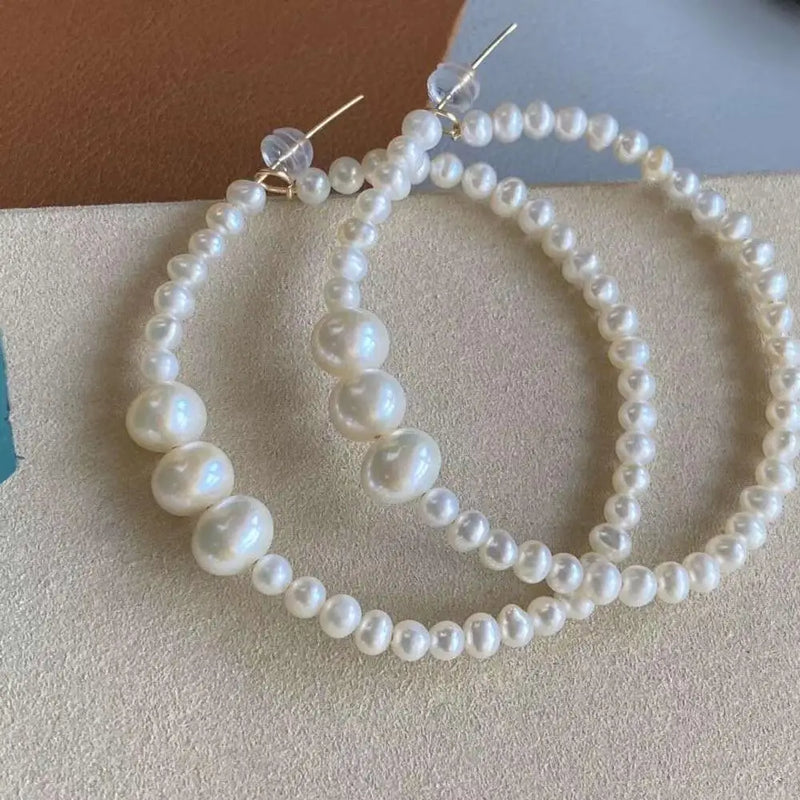 925 Sterling Silver Freshwater Pearl Womens Earrings For Gift / Party