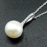 925 Silver Freshwater Pearl Pendant Necklace For Gift