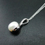 925 Silver Freshwater Pearl Pendant Necklace For Gift