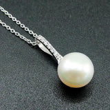 925 Silver Freshwater Pearl Pendant Necklace For Gift