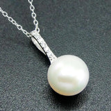 925 Silver Freshwater Pearl Pendant Necklace For Gift