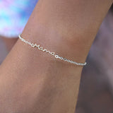 925 Sterling Silver Mama Charm Bracelet Pink String Adjustable Mothers' Gift