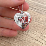Women's Heart-Shaped Santa Claus Necklace - Fashionable Christmas Accessories