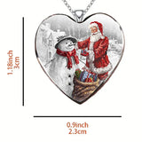 Women's Heart-Shaped Santa Claus Necklace - Fashionable Christmas Accessories
