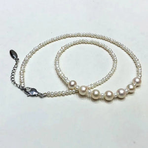 Freshwater Pearl Necklace 2mm and 8-9mm 18INCH