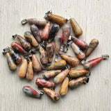 Natural Crazy Agate Long Water Drop Pendants for Jewelry 50pcs
