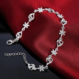 Women's 925 Sterling Silver Heart Bracelet Wedding Party Jewelry