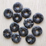 Natural Spectrolite Circle Donut Charms Beads 30mm 12pcs/lot