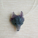 Fluorite Fox Shape Pendants for Necklace 2pcs/lot
