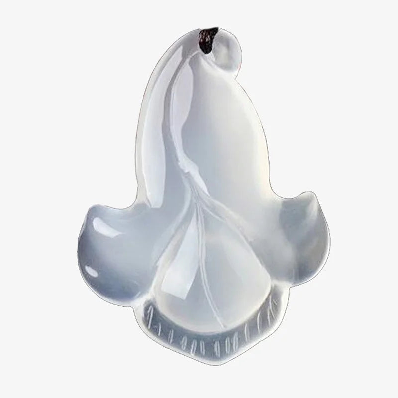 Chalcedony Orchid Pendant - Women's Hand-Carved Stone Jewelry