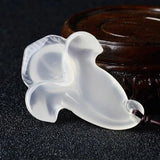 Chalcedony Orchid Pendant - Women's Hand-Carved Stone Jewelry