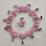 Pink Cat Eye Stone Star Charms Pendants 24pcs/lot