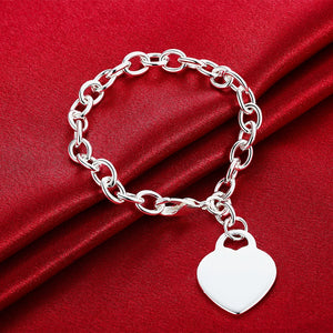 Romantic Heart Card 925 Sterling Silver Bracelet for Woman