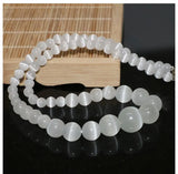 Cat Eye Stone Crystal Round Beads 6-14mm DIY Necklace Making