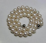 8.5-9mm Freshwater Pearl Necklace Round Beads 17.5INCH