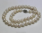 8.5-9mm Freshwater Pearl Necklace Round Beads 17.5INCH